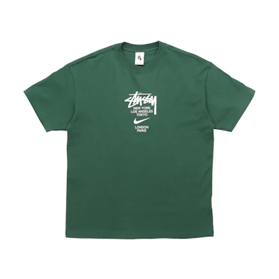 Stüssy Stussy Nike Letter Print Vintage Green T-Shirt Unisex Retro Style. DD3343-341