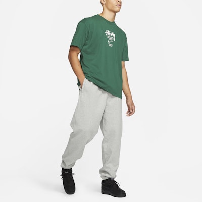 스투시 x 나이키 레터프린트 빈티지 그린 티셔츠 유니섹스 레트로 스타일. DD3343-341 Details for 스투시 x 나이키 레터프린트 빈티지 그린 티셔츠 유니섹스 레트로 스타일. DD3343-341