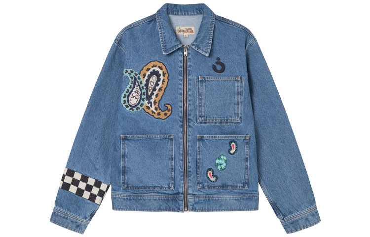 Stüssy Stussy noma t.d. Paisley Print Denim Jacket - Unisex Casual Outfit 315287