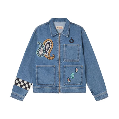 Stüssy Stussy noma t.d. Paisley Print Denim Jacket - Unisex Casual Outfit 315287