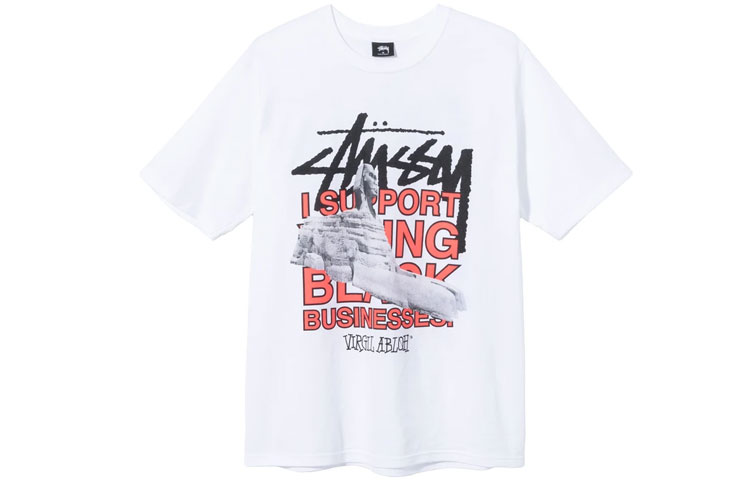 Stüssy Stussy OFF-WHITE Virgil World Tour Logo Unisex White Vintage T-Shirt 3903640 圖 2