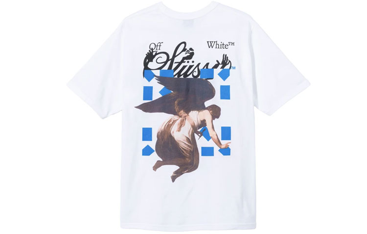 Stüssy Stussy OFF-WHITE Virgil World Tour Logo Unisex White Vintage T-Shirt 3903640 圖 3