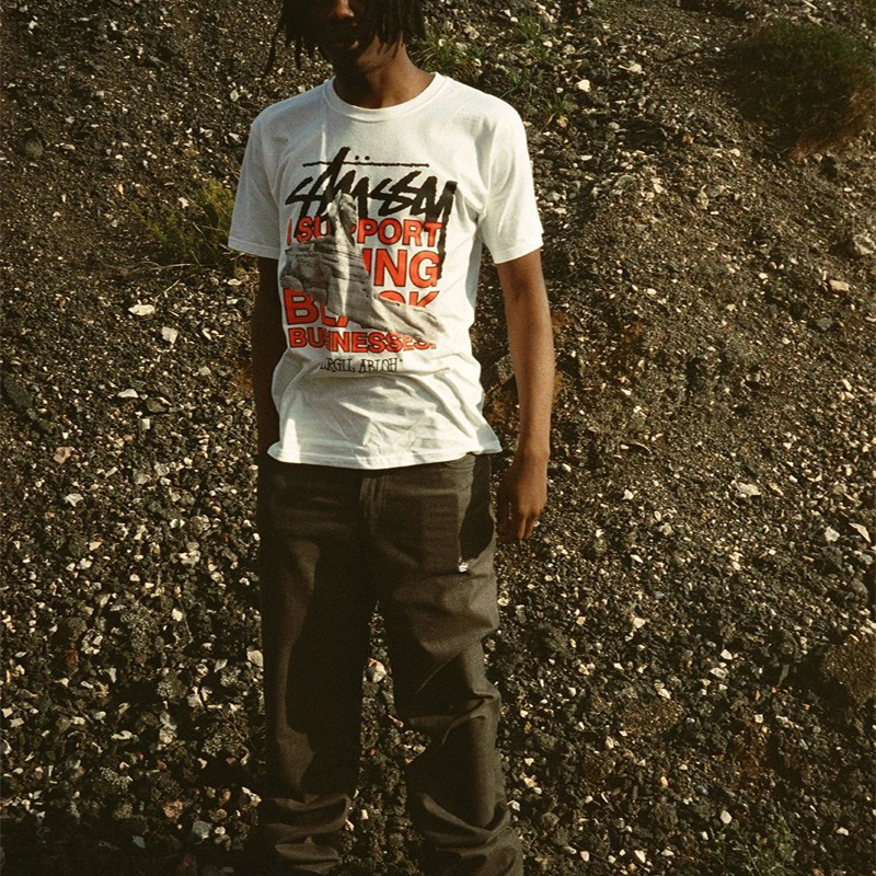 Stüssy Stussy OFF-WHITE Virgil World Tour Logo Unisex White Vintage T-Shirt 3903640 圖 4