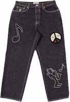 Stüssy Stussy x Patta SS24 Logo Patch Black Vintage Loose Fit Denim Jeans Unisex. 316083 Stüssy Stussy x Patta SS24 Logo Patch Black Vintage Loose Fit Denim Jeans Unisex. 316083