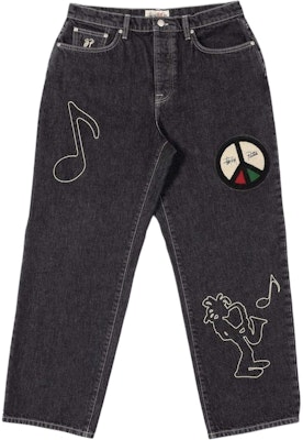Stüssy Stussy x Patta SS24 Logo Patch Black Vintage Loose Fit Denim Jeans Unisex. 316083 Buy Stüssy Stussy x Patta SS24 Logo Patch Black Vintage Loose Fit Denim Jeans Unisex. 316083
