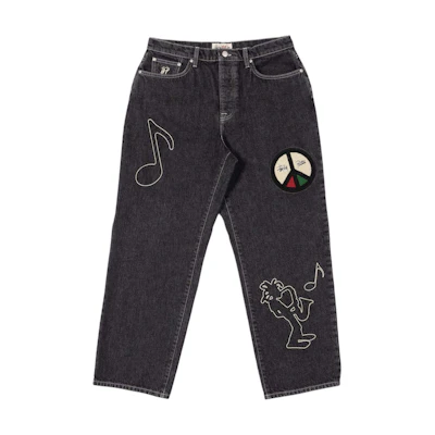 Stüssy Stussy Patta SS24 Logo Patch Black Vintage Loose Fit Denim Jeans Unisex. 316083