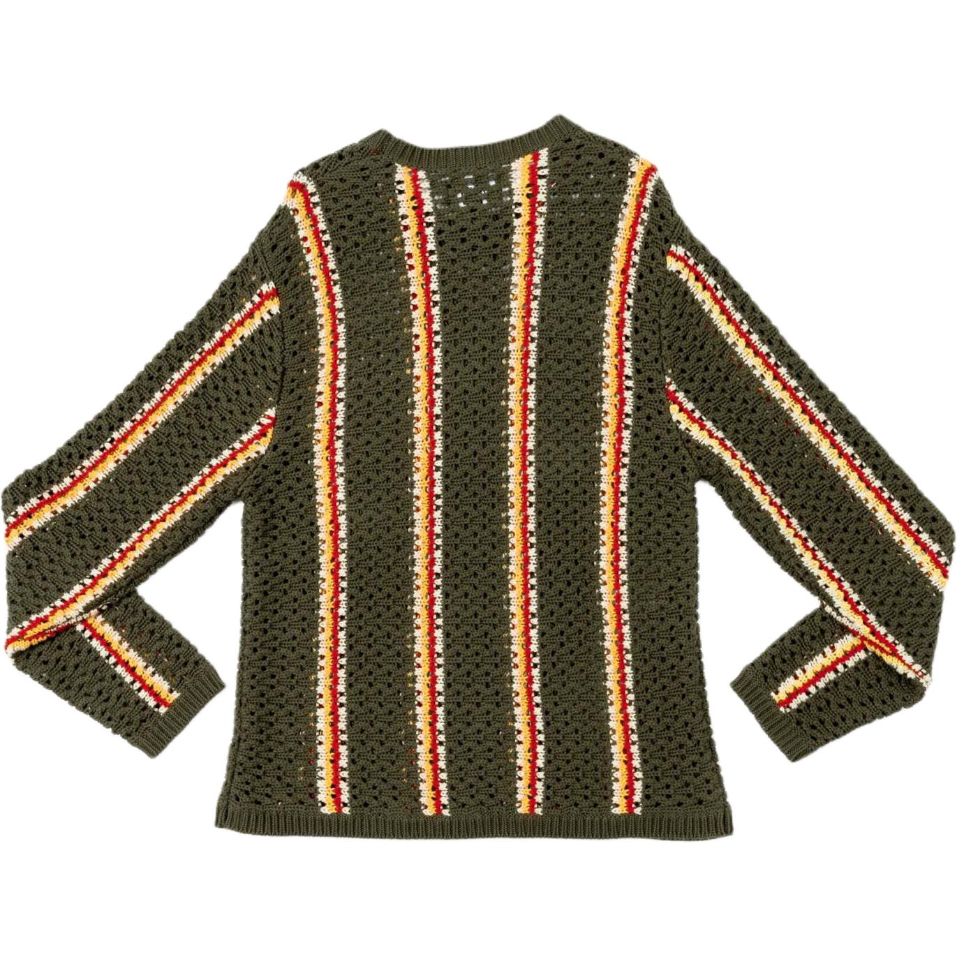 Lookbook Stüssy Stussy x Patta SS24 寬鬆條紋標誌貼布橄欖綠毛衣 男女款 317012