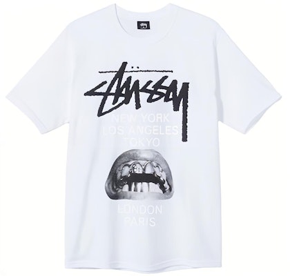 Stüssy x Rick Owens 世界巡迴復古圖案白色男女短袖T恤 3903641 Buy Stüssy x Rick Owens 世界巡迴復古圖案白色男女短袖T恤 3903641