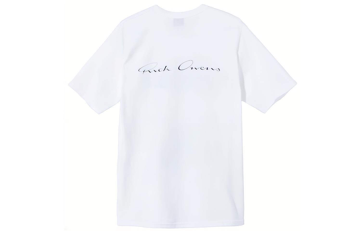 Lookbook Stüssy x Rick Owens 世界巡迴復古圖案白色男女短袖T恤 3903641