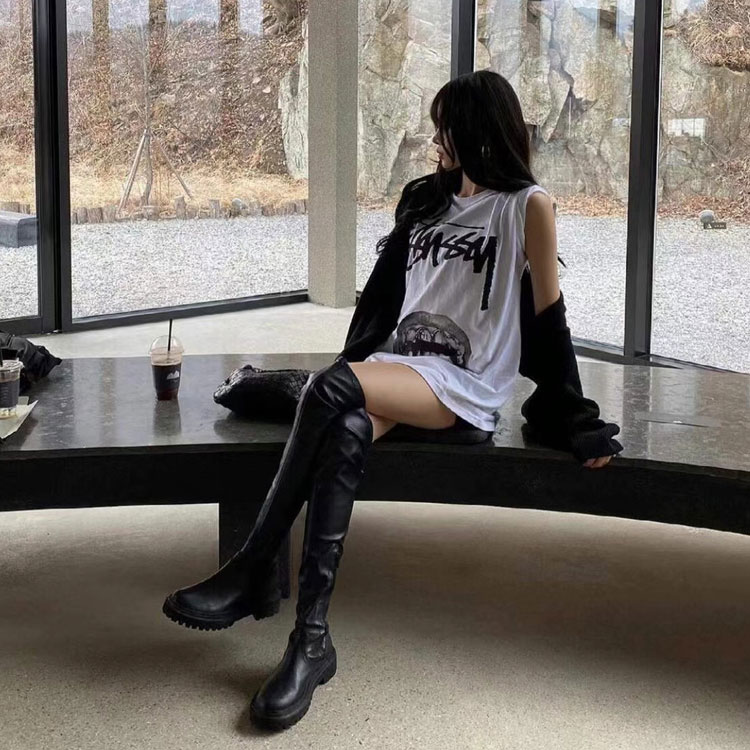 Shop Stüssy x Rick Owens 世界巡迴復古圖案白色男女短袖T恤 3903641