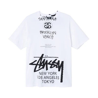 Stüssy Stussy Takahiro Miyashita 40th Anniversary World Tour Tee Unisex White 3903647