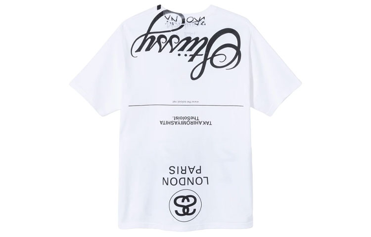 Lookbook Stüssy x Takahiro Miyashita 40th Anniversary World Tour Kaos Unisex Putih 3903647