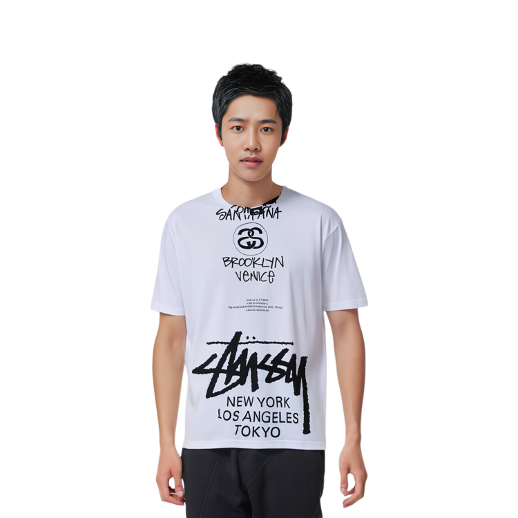 Details for Stüssy x Takahiro Miyashita 40th Anniversary World Tour Kaos Unisex Putih 3903647