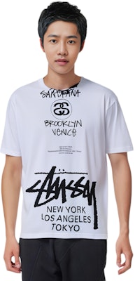 Stüssy x Takahiro Miyashita 40th Anniversary World Tour Kaos Unisex Putih 3903647 Details for Stüssy x Takahiro Miyashita 40th Anniversary World Tour Kaos Unisex Putih 3903647