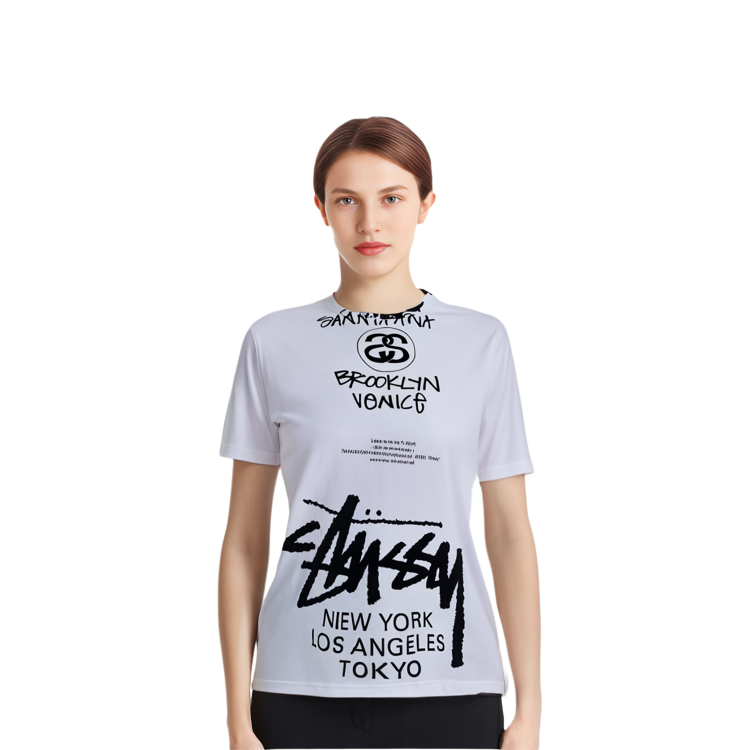Sizing Stüssy x Takahiro Miyashita 40th Anniversary World Tour Kaos Unisex Putih 3903647