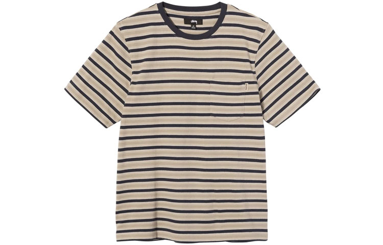 Stüssy Stussy Yarn-Dyed Striped Crewneck Short Sleeve Retro T-Shirt Unisex. 1140235