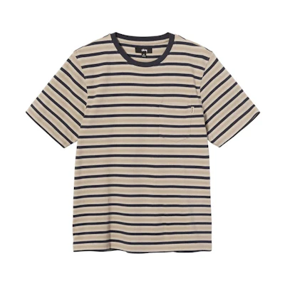 Stüssy Stussy Yarn-Dyed Striped Crewneck Short Sleeve Retro T-Shirt Unisex. 1140235