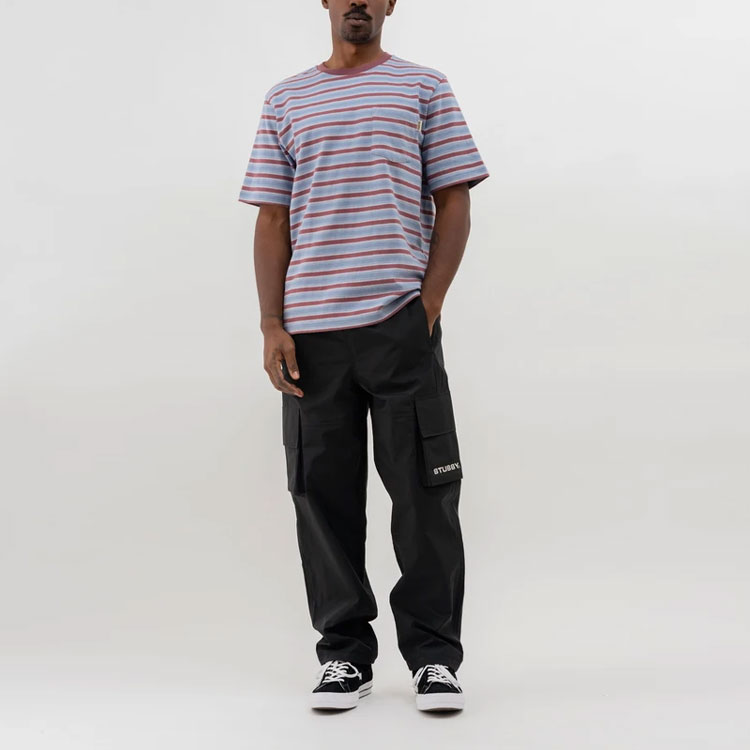 Stüssy Stussy Yarn-Dyed Striped Crewneck Short Sleeve Retro T-Shirt Unisex. 1140235 圖 10