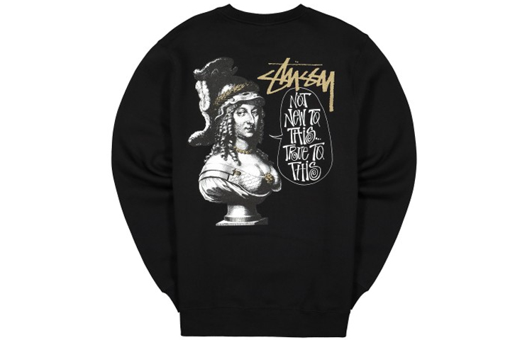 Stüssy True To This Crew Vintage Graphic Long Sleeve Sweatshirt Mens 1914533