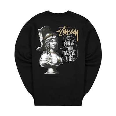 Stüssy True To This Crew Vintage Graphic Long Sleeve Sweatshirt Mens 1914533