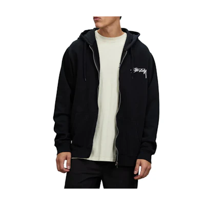 Stüssy Vintage Black Fleece Letter Hoodie Retro Style Pullover ST135AA56BNF