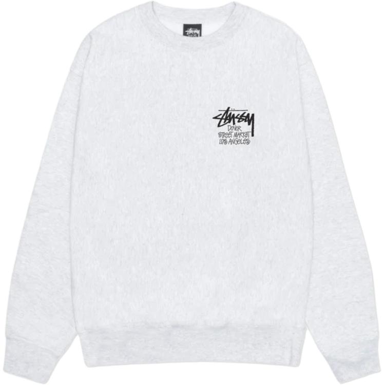 Stüssy Vintage Letter Graphic Crewneck Fleece Sweatshirt Men’s Gray 3913737