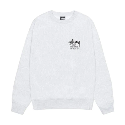 Stüssy Vintage Letter Graphic Crewneck Fleece Sweatshirt Men’s Gray 3913737