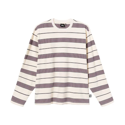 Stüssy Vintage Striped Print Long Sleeve Sweatshirt Unisex 1140244