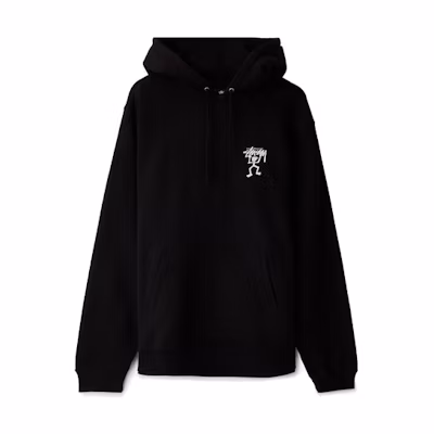Stüssy Warrior Man Hoodie Black Unisex Retro Pullover Sweatshirt 1924435-0001