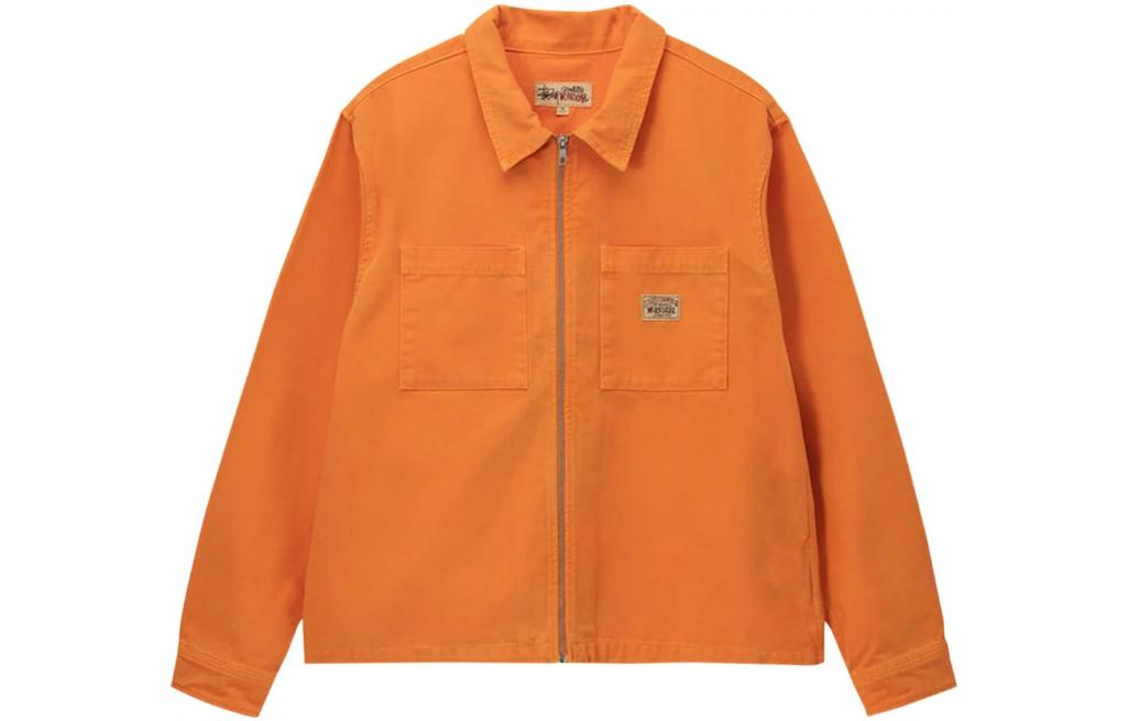 Stüssy Washed Canvas Zip Retro Jacket Orange 1110264- ORAN