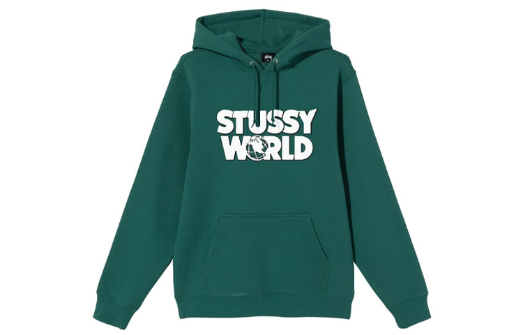 Stüssy World Hoodie Retro Letter Print Unisex Pullover 1924585