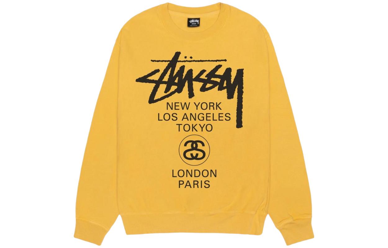 Stüssy World Tour Graphic Print Crewneck Vintage Sweatshirt Unisex 3913851