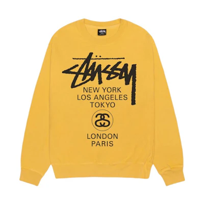 Stüssy World Tour Graphic Print Crewneck Vintage Sweatshirt Unisex 3913851