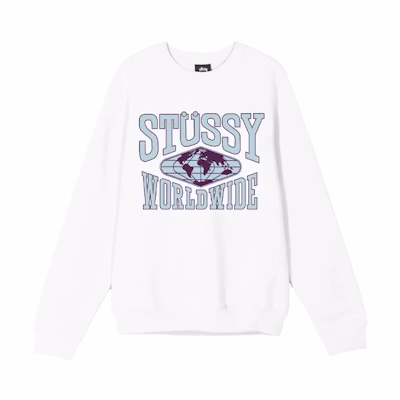Stüssy Worldwide Crew Earth Logo Vintage Sweatshirt Unisex 1914552