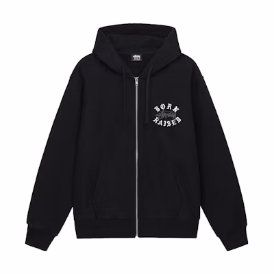 Stüssy BORN RAISED SS23 Logo Zip Hoodie Black Unisex 3973855