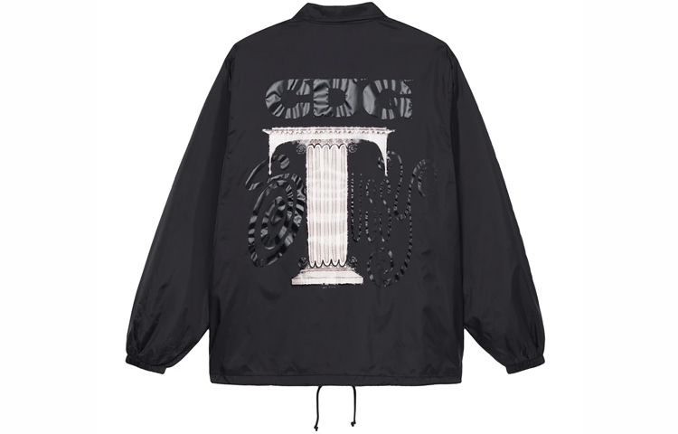 Stüssy CDG Coach Jacket Black - Logo Print Retro Unisex Jacket SHJ001051