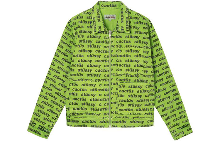 Stüssy x CPFM All-Over Logo Vintage Denim Jacket Unisex Retro Style 315284