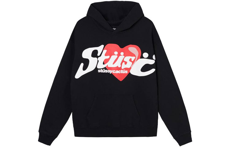 Stüssy CPFM Heart Graphic Lettering Hoodie Black Unisex Retro Style 3923700