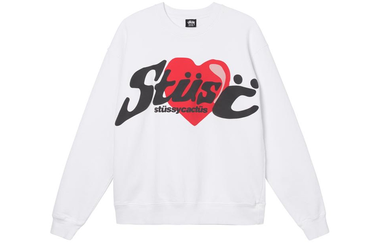 Order Stüssy x CPFM 愛心連帽衫 白色 男女款 復古美式字母圖案毛衣 3913700