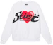 Order Stüssy x CPFM 愛心連帽衫 白色 男女款 復古美式字母圖案毛衣 3913700