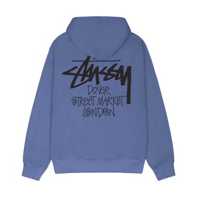 Stüssy DSM FW23 DSM London Blue Logo Zip Hoodie Unisex Retro Style 3973818-STRM
