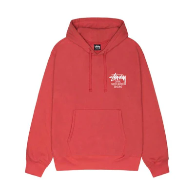 Stüssy DSM FW23 Red Logo Hoodie Unisex Retro Style Pullover 3923818-PEPP