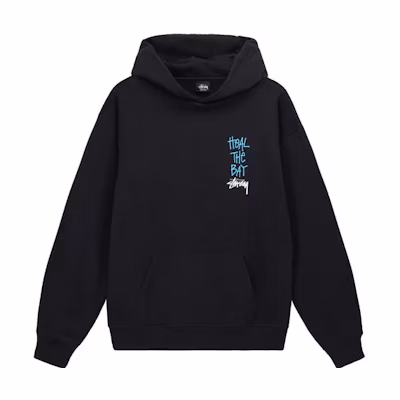 Stüssy Heal The Bay Logo Fishbone Print Retro Hoodie Black 3923769