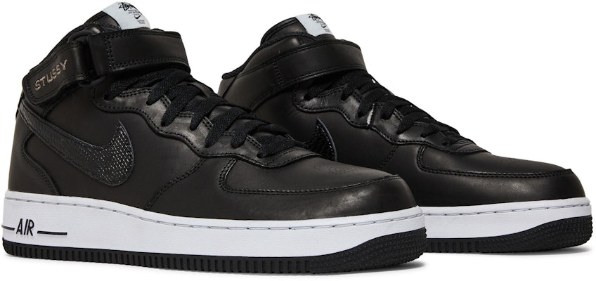 Stüssy x Nike Air Force 1 Mid Lelaki Wanita Kasut Sneakers DJ7840-001 1