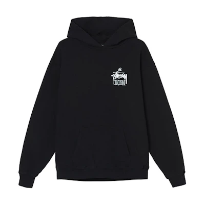 Stüssy Union Logo Print Retro Hoodie Black - Vintage Style 3923694