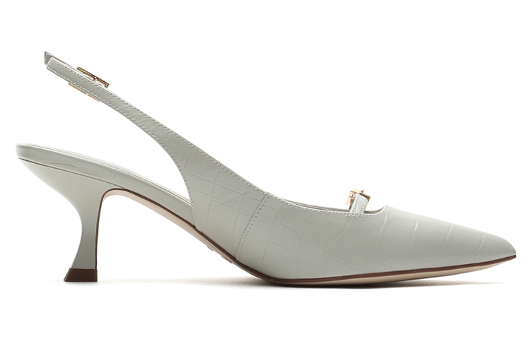 Staccato Crocodile Print Pointed Toe High Heels 'White' 圖 2