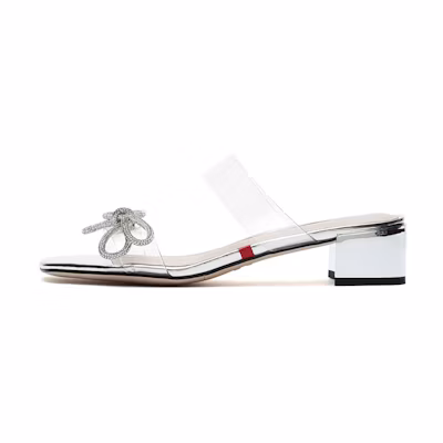 Staccato High Heel Fashion Sneaker 'Silver Bow'