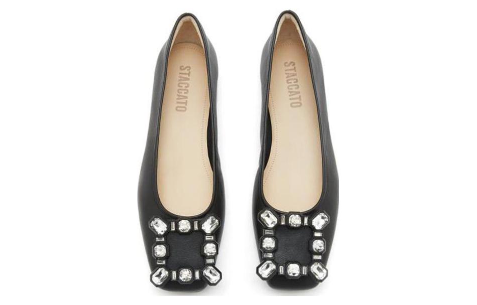 Cheap Staccato Leather Commuter Square Toe Slip-On Flats 'Women's Edition' 9UR39AQ3