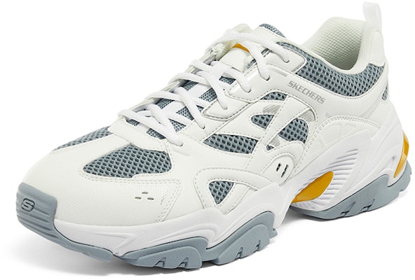 STAMINA x Skechers 聯名款 機甲鞋二代 機能風 復古耐磨增高 低筒老爹鞋 白灰色 Lookbook STAMINA x Skechers 聯名款 機甲鞋二代 機能風 復古耐磨增高 低筒老爹鞋 白灰色
