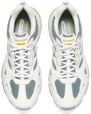 STAMINA x Skechers 聯名款 機甲鞋二代 機能風 復古耐磨增高 低筒老爹鞋 白灰色 Shop STAMINA x Skechers 聯名款 機甲鞋二代 機能風 復古耐磨增高 低筒老爹鞋 白灰色
